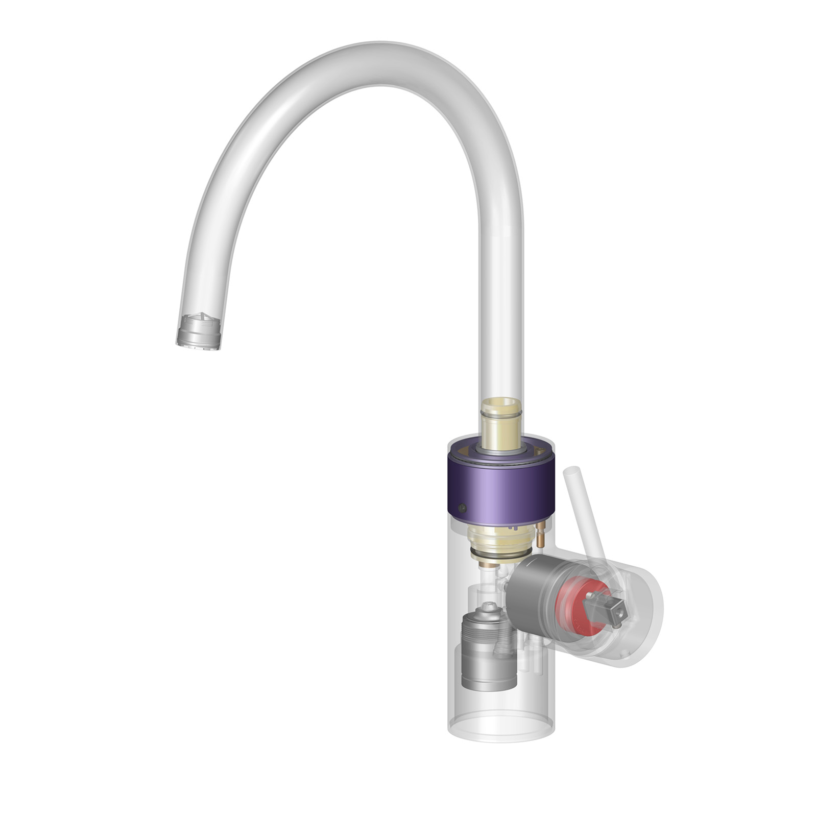 Hybrid kitchen faucets with the Aquis special-cartridge